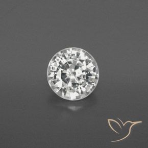 1.88ct Natural Blanco cálido Circón, Redondo, VVS