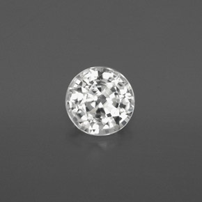 Circón blanco natural de 1,82 ct, corte redondo, VVS