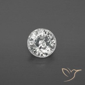 1.65ct Natural Blanco cálido Circón, Redondo, VVS