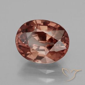 Circón Rojo oscuro natural de 3.05 ct, Ovalada, VS