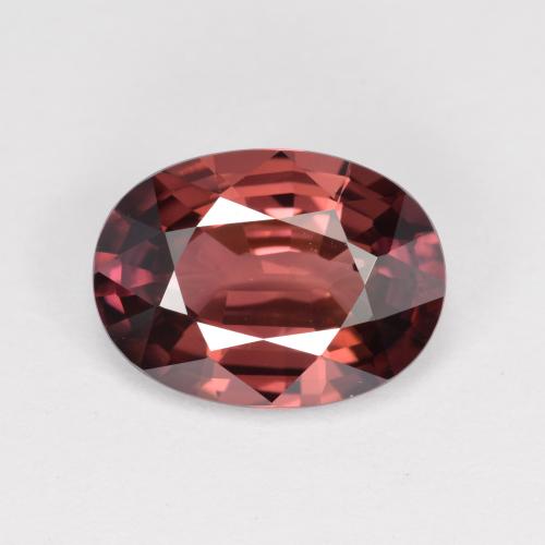 Circón rojo natural de 3,46 ct, corte óvalo, VVS
