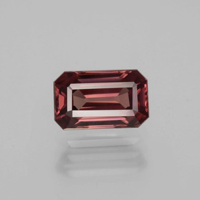 Circón rosa natural de 3,13 ct, corte esmeralda, VVS