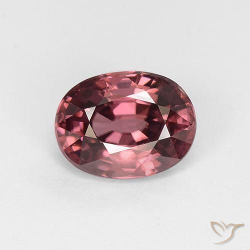 3.44ct Natural Rojo merlot Circón, Ovalada, VVS