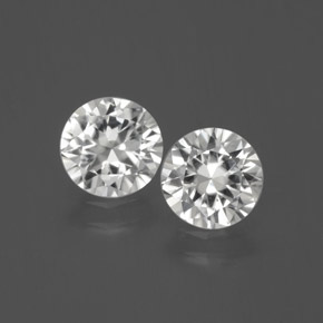 Gemas de Circón Blanco natural de 2.56 ct, Corte Redondo, VVS-VS