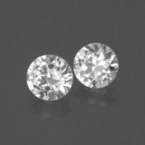 Gemas de Circón Blanco natural de 2.56 ct, Corte Redondo, VVS-VS
