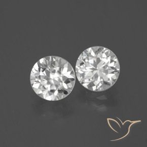 Gemas de Circón Blanco natural de 3.13 ct, Redondo, VVS-VS