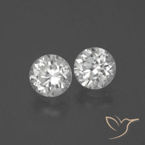 Gemas de Circón Blanco natural de 2.59 ct, Redondo, VVS-VS