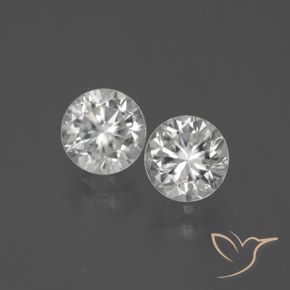 2.71ctw Natural Blanco Circón, Redondo, VVS-VS