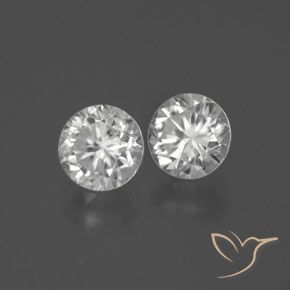 Gemas de Circón Blanco natural de 2.71 ct, Redondo, VVS-VS