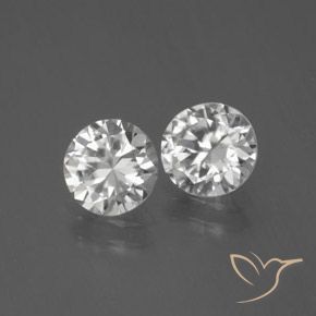 Gemas de Circón Blanco natural de 2.49 ct, Redondo, VVS-VS