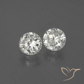 Gemas de Circón Blanco natural de 2.83 ct, Redondo, VVS-VS