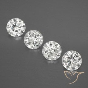 Gemas de Circón Blanco natural de 5.28 ct, Redondo, VVS-VS