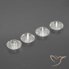 Gemas de Circón Blanco natural de 5.28 ct, Redondo, VVS-VS