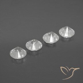 Gemas de Circón Blanco natural de 4.63 ct, Redondo, VVS-VS