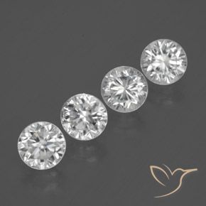 Gemas de Circón Blanco natural de 4.68 ct, Redondo, VVS-VS