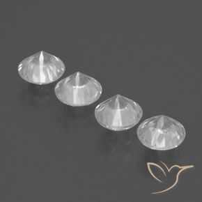 Gemas de Circón Blanco natural de 4.68 ct, Redondo, VVS-VS