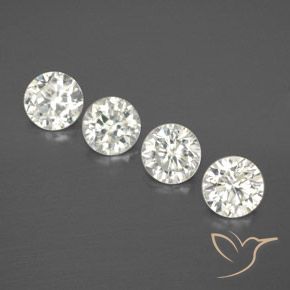 Gemas de Circón Blanco natural de 4.31 ct, Redondo, VVS-VS