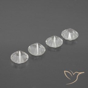 Gemas de Circón Blanco natural de 4.31 ct, Redondo, VVS-VS