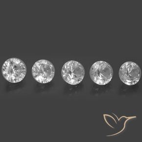 Gemas de Circón Blanco natural de 6.20 ct, Redondo, VVS-VS