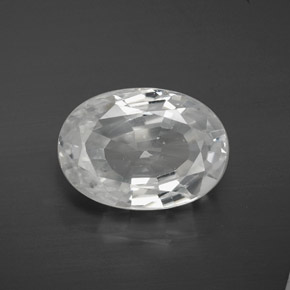 Circón blanco natural de 10,67 ct, corte óvalo, VVS-VS