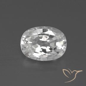 2.85ct Natural Blanco Circón, Ovalada, VVS
