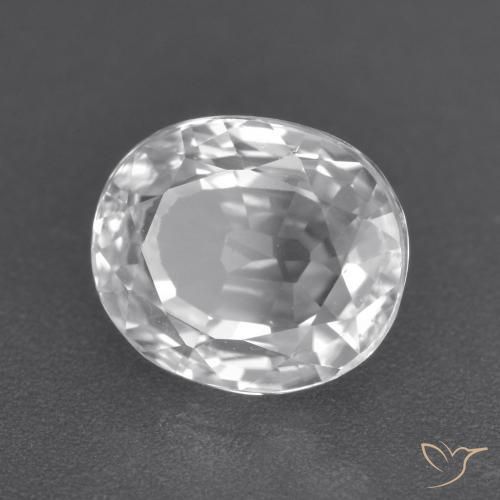 Circón Blanco natural de 3.01 ct, Ovalada, VVS