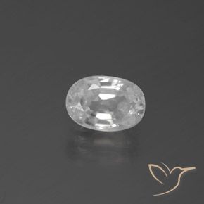 3.36ct Natural Blanco Circón, Ovalada, VVS