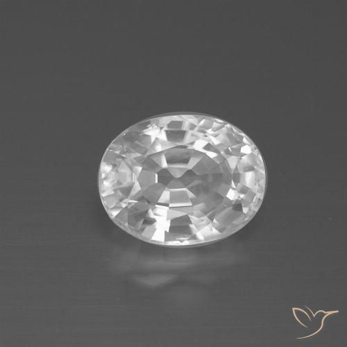 2.88ct Natural Blanco Circón, Ovalada, VS