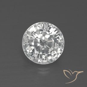 2.53ct Natural Blanco Circón, Redondo, VVS-VS