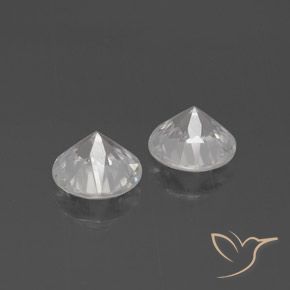 Gemas de Circón Blanco natural de 4.12 ct, Redondo, VVS-VS