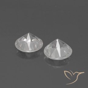 Gemas de Circón Blanco natural de 4.19 ct, Redondo, VVS-VS