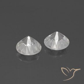 Gemas de Circón Blanco natural de 4.02 ct, Redondo, VVS-VS