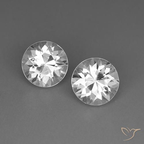 4.21ctw Natural Blanco Circón, Redondo, VVS-VS
