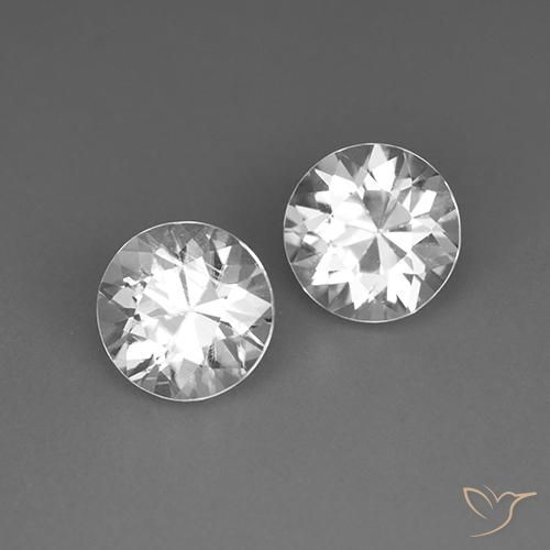 Gemas de Circón Blanco natural de 4.21 ct, Redondo, VVS-VS