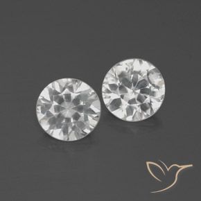 3.88ctw Natural Blanco Circón, Redondo, VS