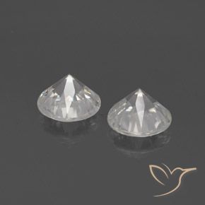 Gemas de Circón Blanco natural de 4.45 ct, Redondo, VVS-VS