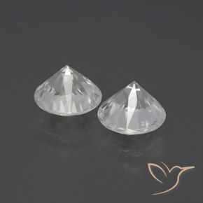 Gemas de Circón Blanco natural de 3.79 ct, Redondo, VVS-VS