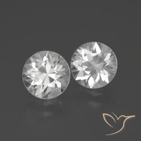 Gemas de Circón Blanco natural de 3.81 ct, Redondo, VVS-VS