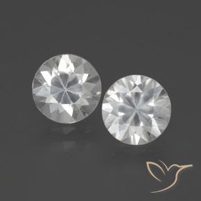3.92ctw Natural Blanco Circón, Redondo, VVS-VS
