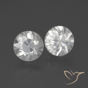 Gemas de Circón Blanco natural de 3.92 ct, Redondo, VVS-VS