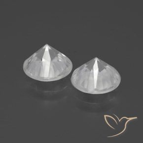 Gemas de Circón Blanco natural de 3.92 ct, Redondo, VVS-VS