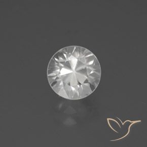 2.63ct Natural Blanco Circón, Redondo, VVS-VS