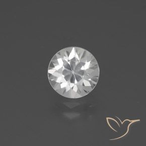 2.39ct Natural Blanco Circón, Redondo, VVS-VS