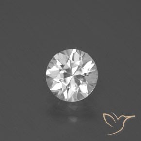 1.68ct Natural Blanco Circón, Redondo, VVS-VS