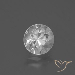 2.26ct Natural Blanco Circón, Redondo, VVS-VS