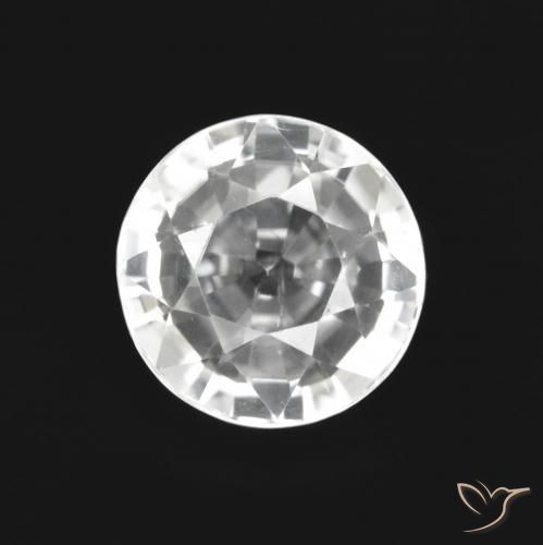 2.89ct Natural Blanco claro Circón, Redondo, VS