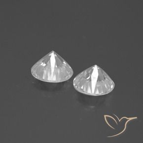 Gemas de Circón Blanco natural de 3.76 ct, Redondo, VVS-VS