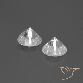 Gemas de Circón Blanco natural de 4.28 ct, Redondo, VVS-VS