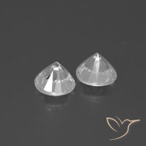 Gemas de Circón Blanco natural de 3.68 ct, Redondo, VVS