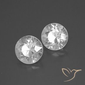 Gemas de Circón Blanco natural de 4.87 ct, Redondo, VVS-VS
